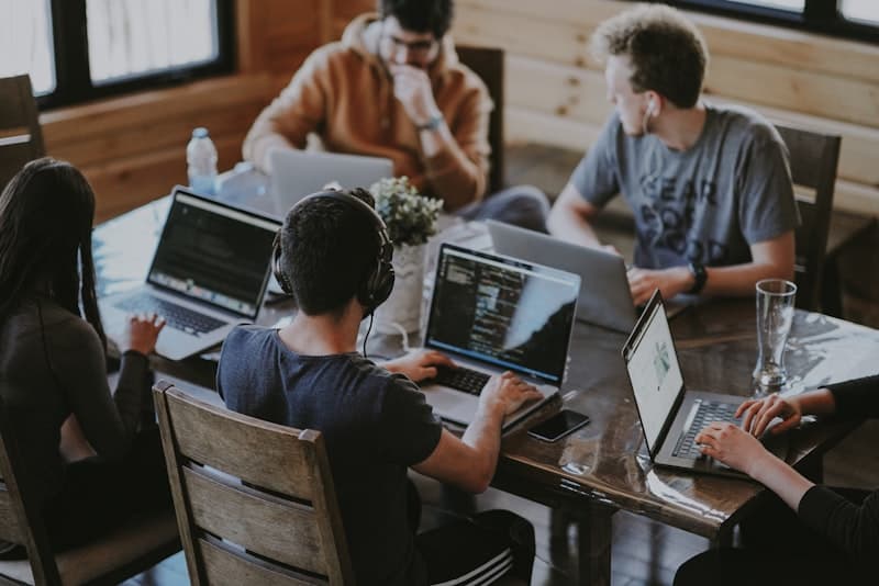 Business team working together
