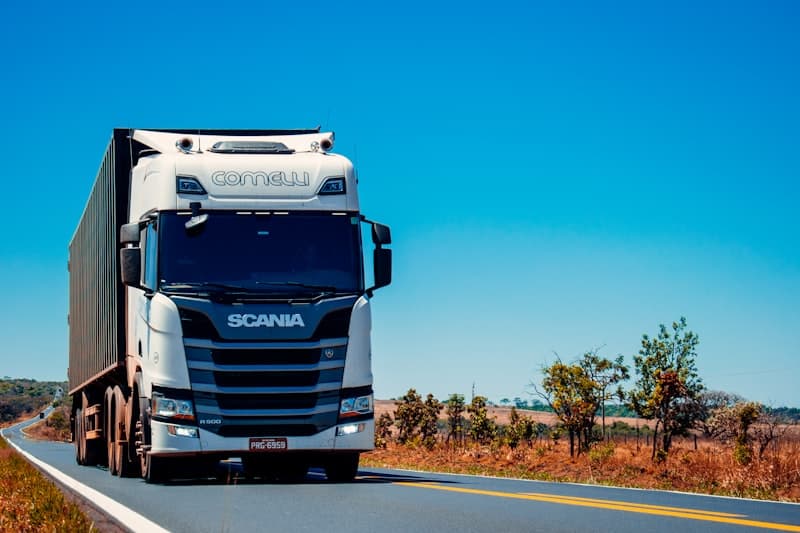 Fleet of trucks and logistics transportation vehicles